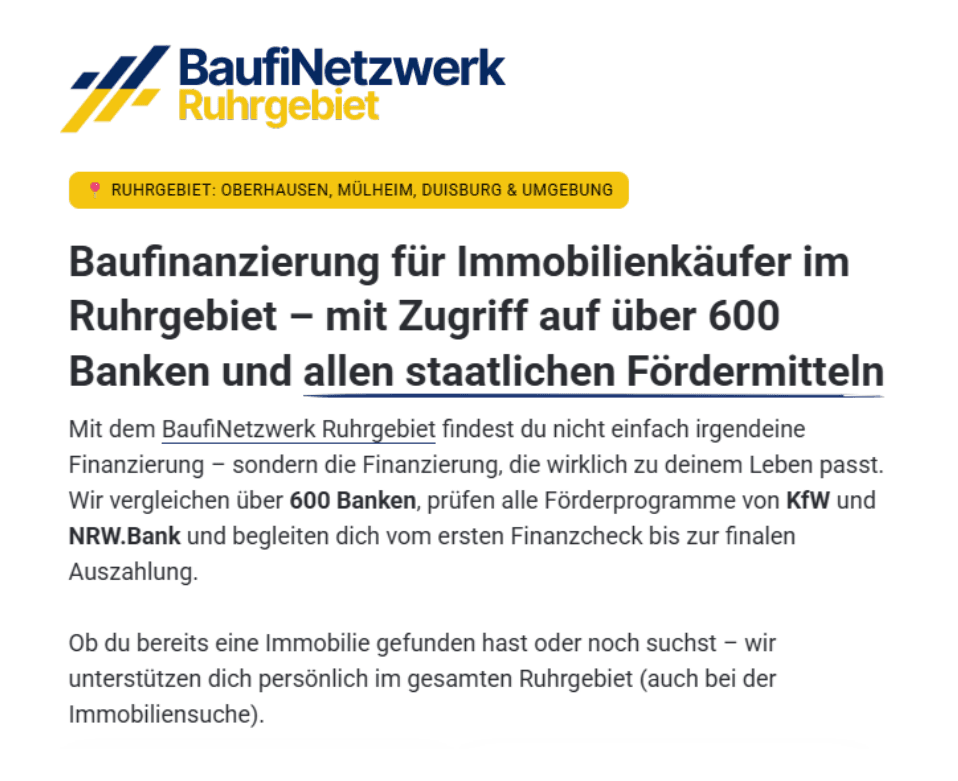 BaufiNetzwerk Ruhrgebiet – Immobilienberatung im Ruhrgebiet